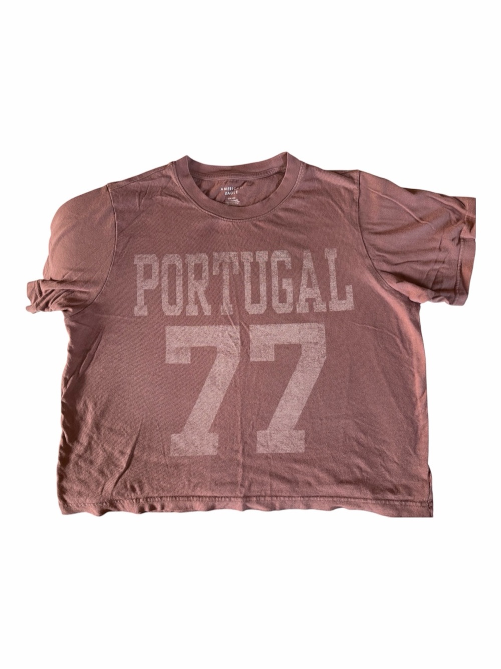 American Eagle Outfitters Mauve Graphic Cropped Tee